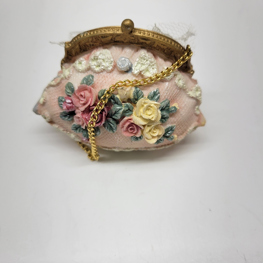 Floral Embellished Mini Bag with Chain